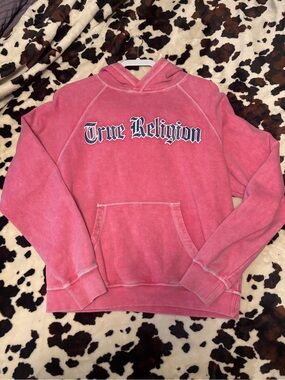 True Religion Faded Pink Pullover Hoodie